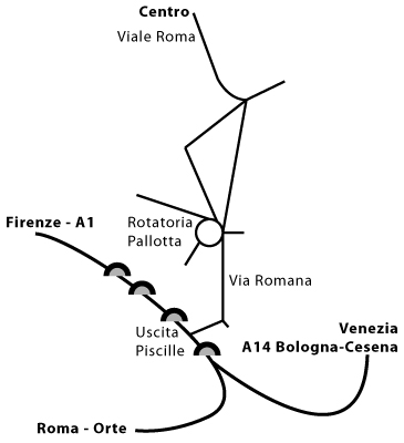 Dall'uscita Piscille al Centro